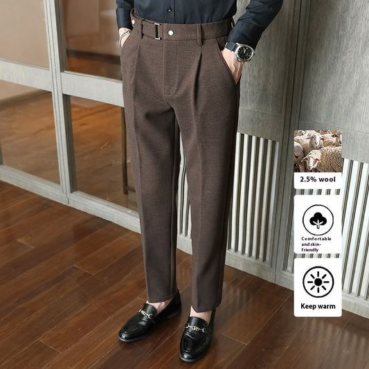 Pantalon de costume pour homme décontracté épais