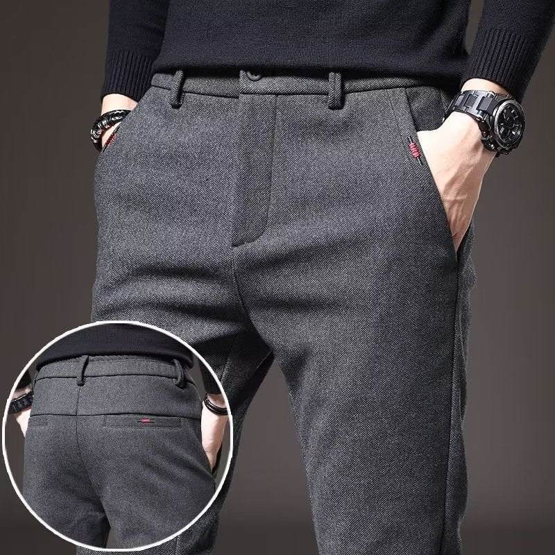 Pantalon décontracté pour homme, coupe droite et slim