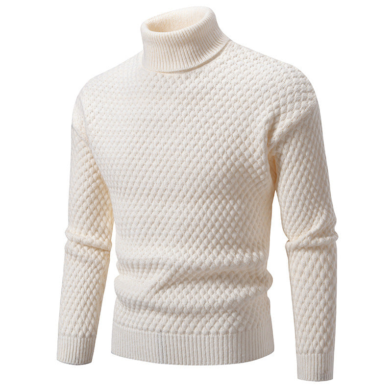Pull à col roulé pour homme en maille
