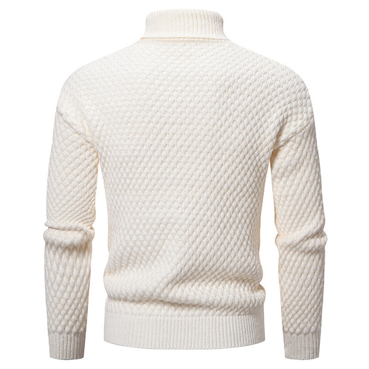 Pull à col roulé pour homme en maille