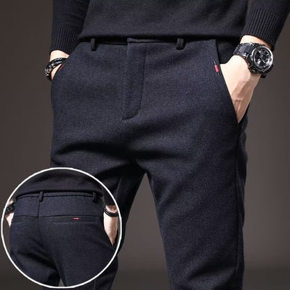 Pantalon décontracté pour homme, coupe droite et slim