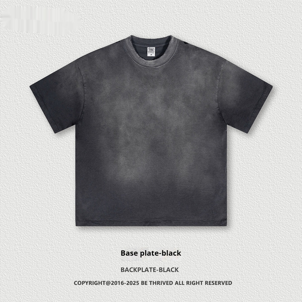 T-shirts rétro à manches courtes et col rond délavés pour hommes et femmes