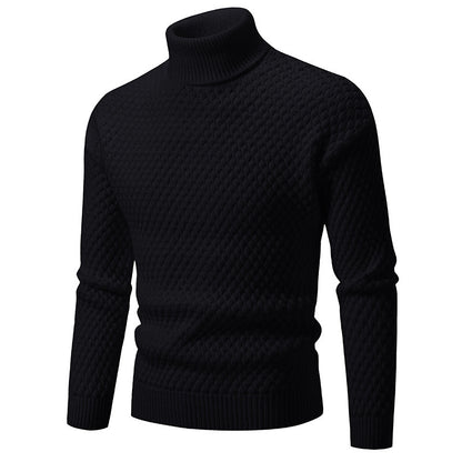 Pull à col roulé pour homme en maille