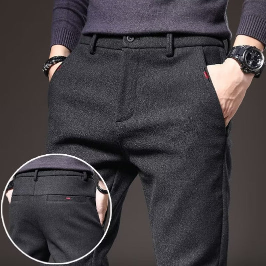 Pantalon décontracté pour homme, coupe droite et slim