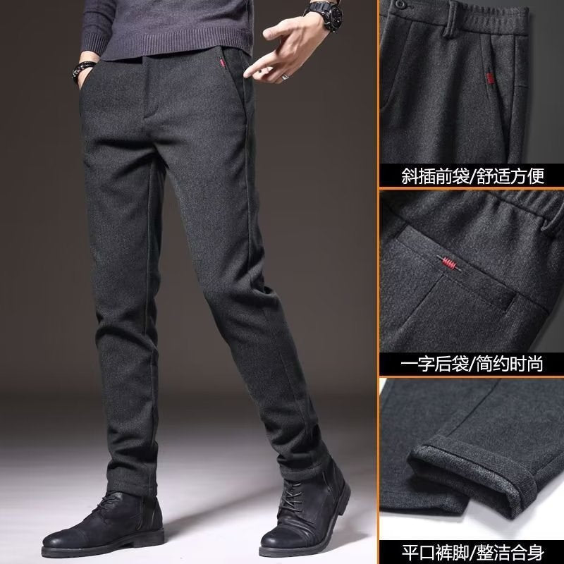 Pantalon décontracté pour homme, coupe droite et slim