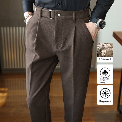 Pantalon de costume pour homme décontracté épais