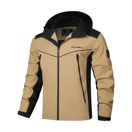 Veste coupe-vent à capuche pour homme