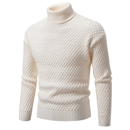 Pull à col roulé pour homme en maille