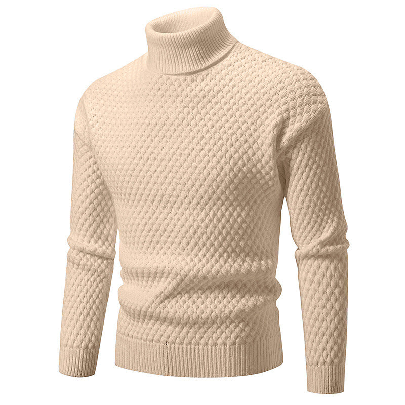 Pull à col roulé pour homme en maille