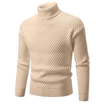Pull à col roulé pour homme en maille