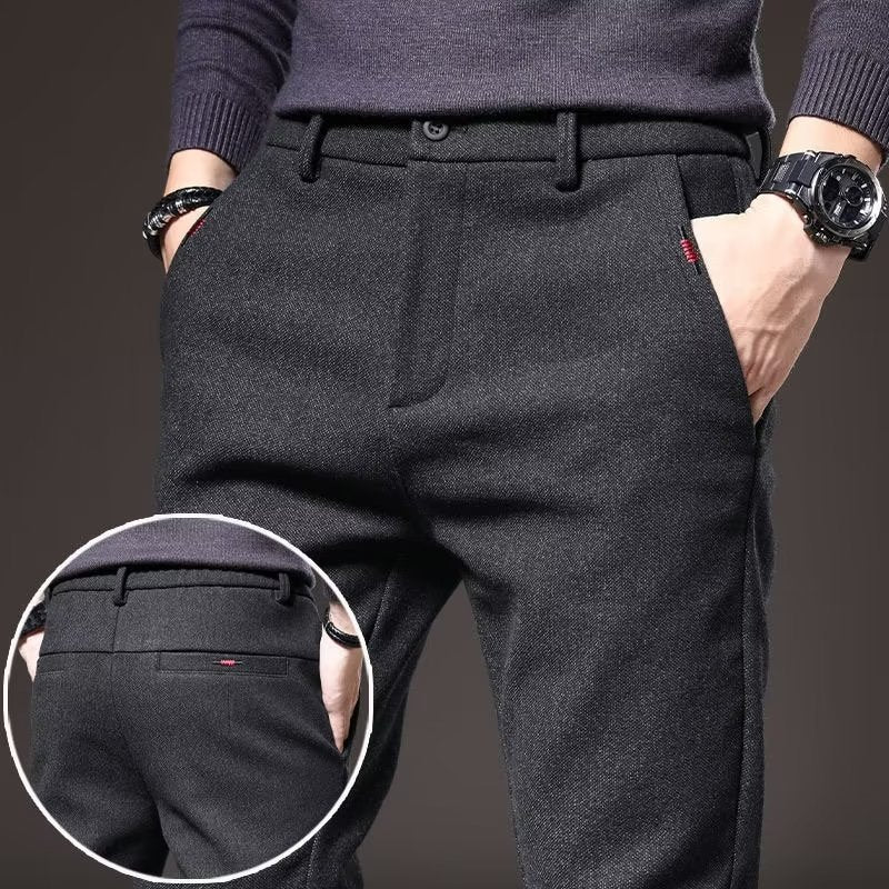 Pantalon décontracté pour homme, coupe droite et slim