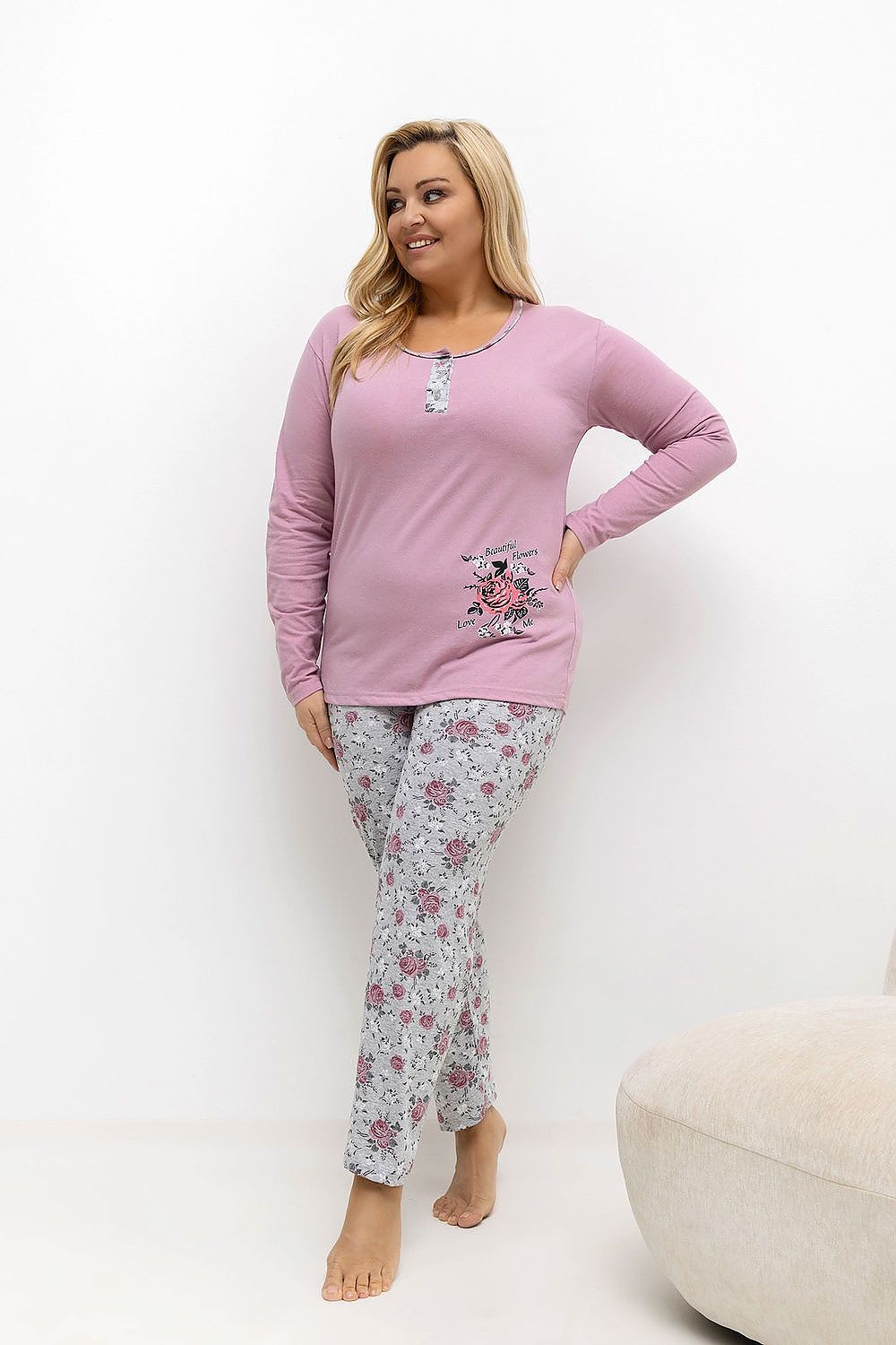  Pyjama Taille Plus model 221188 Forever Pink 