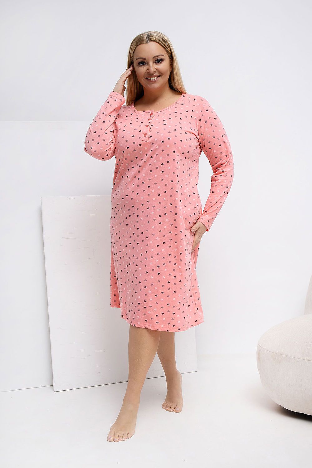Chemise de nuit Plus Size model 223301 Forever Pink - Nainette.fr
