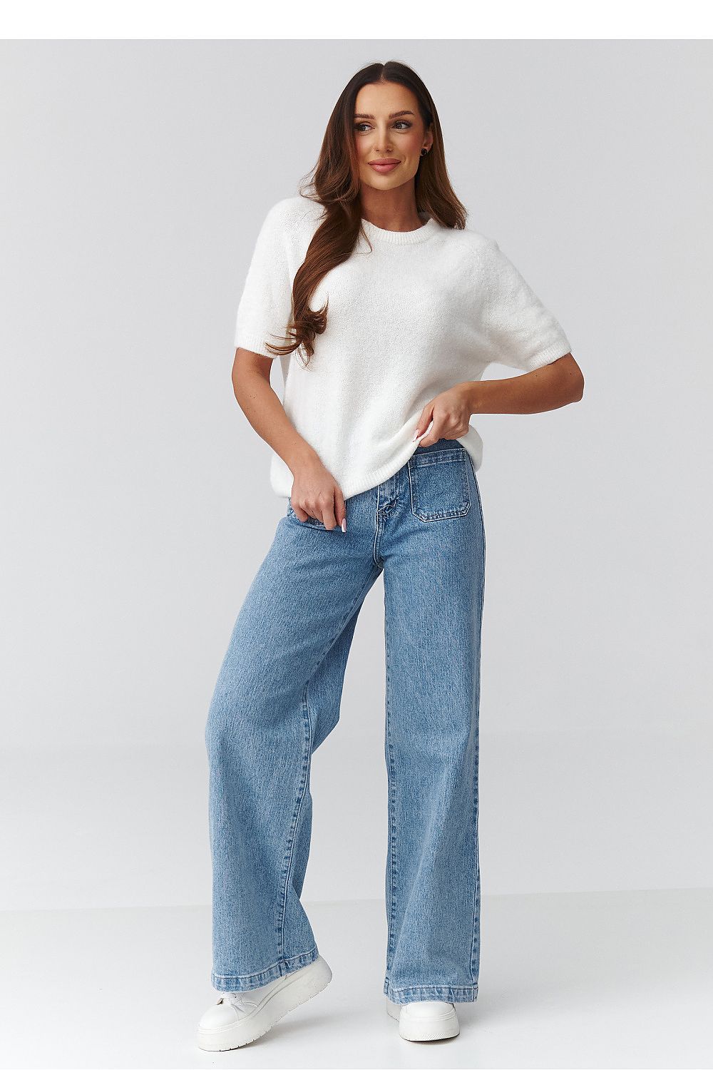  Pull à manches courtes model 224082 Makadamia 