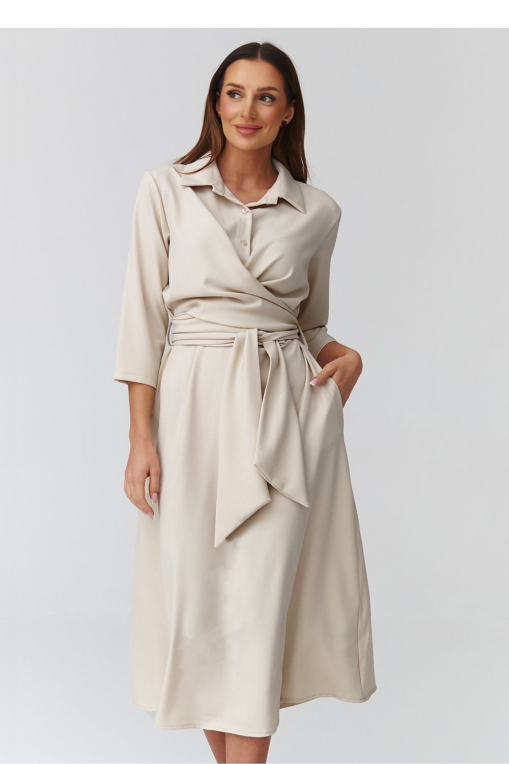  Robe de jour model 224087 Makadamia 
