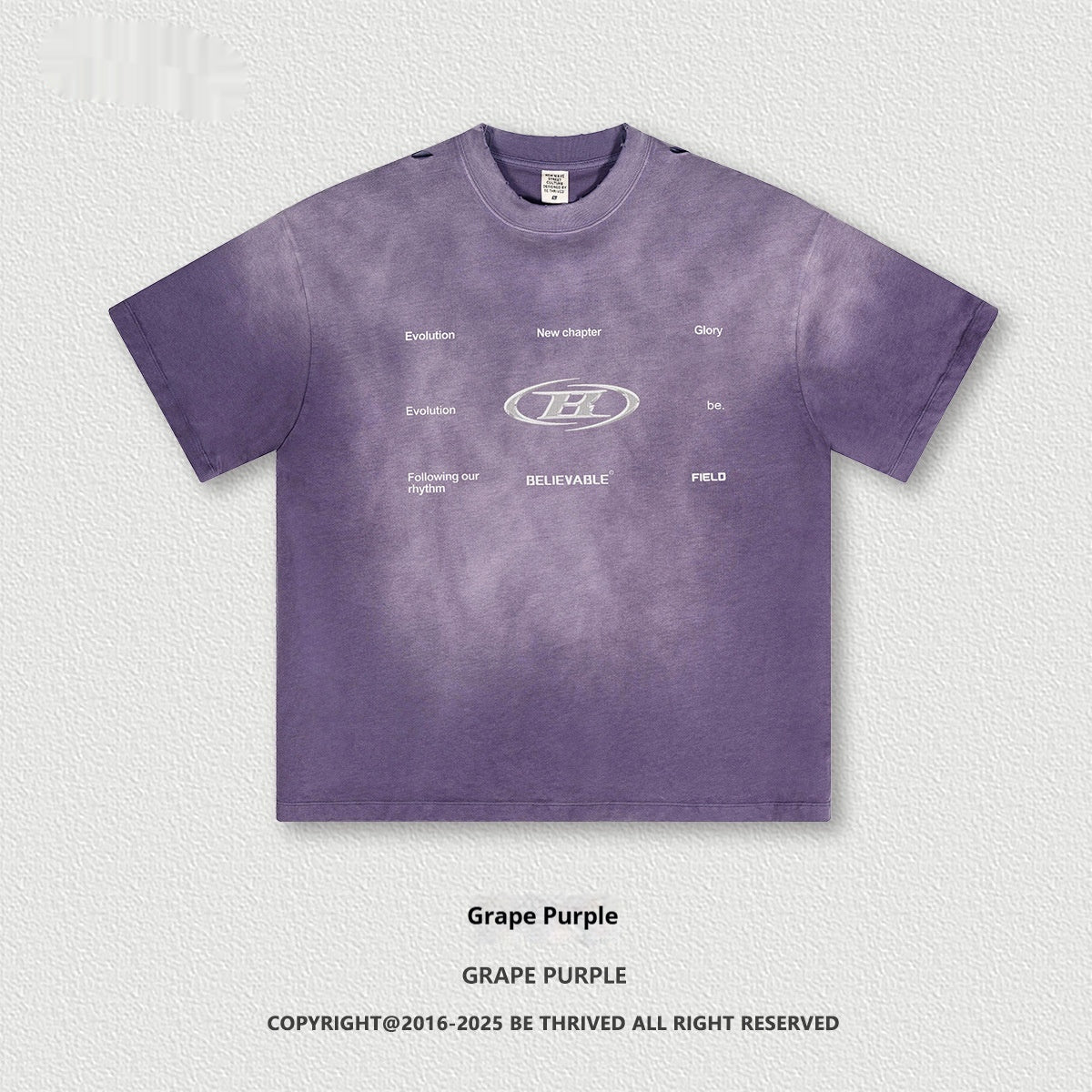 T-shirts rétro à manches courtes et col rond délavés pour hommes et femmes