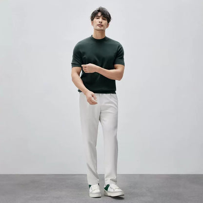 T-shirt en coton mercerisé et soie glacée homme