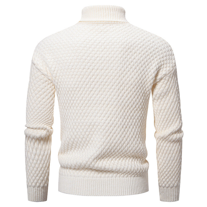 Pull à col roulé pour homme en maille