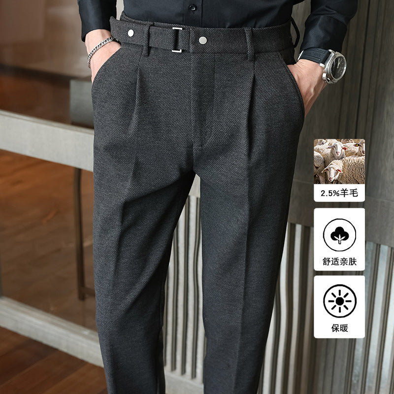 Pantalon de costume pour homme décontracté épais