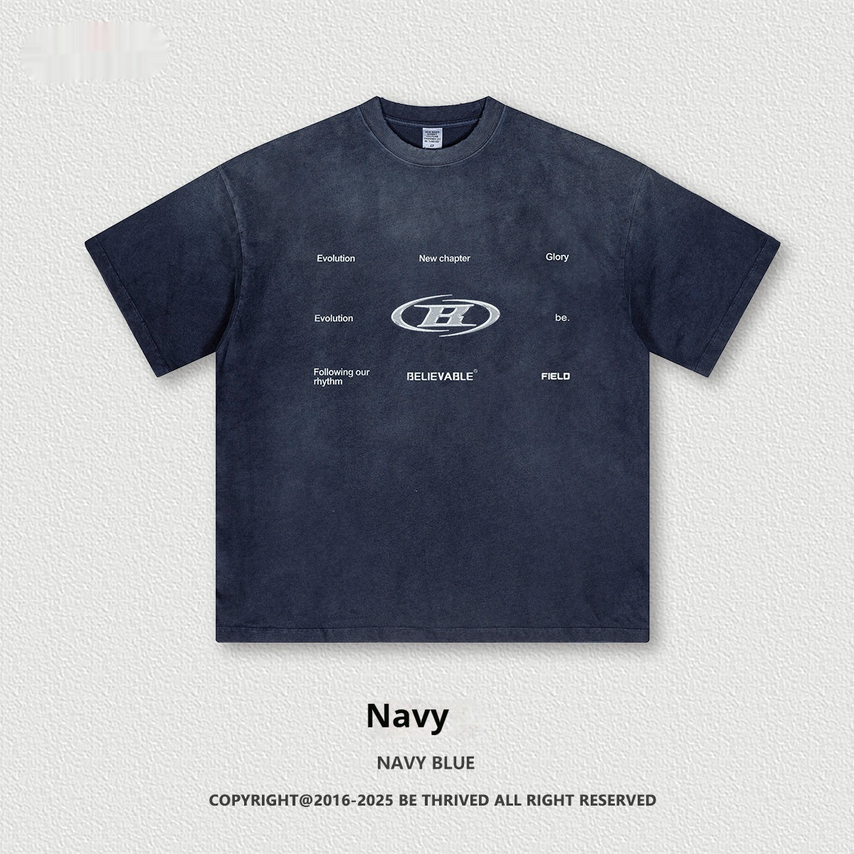 T-shirts rétro à manches courtes et col rond délavés pour hommes et femmes